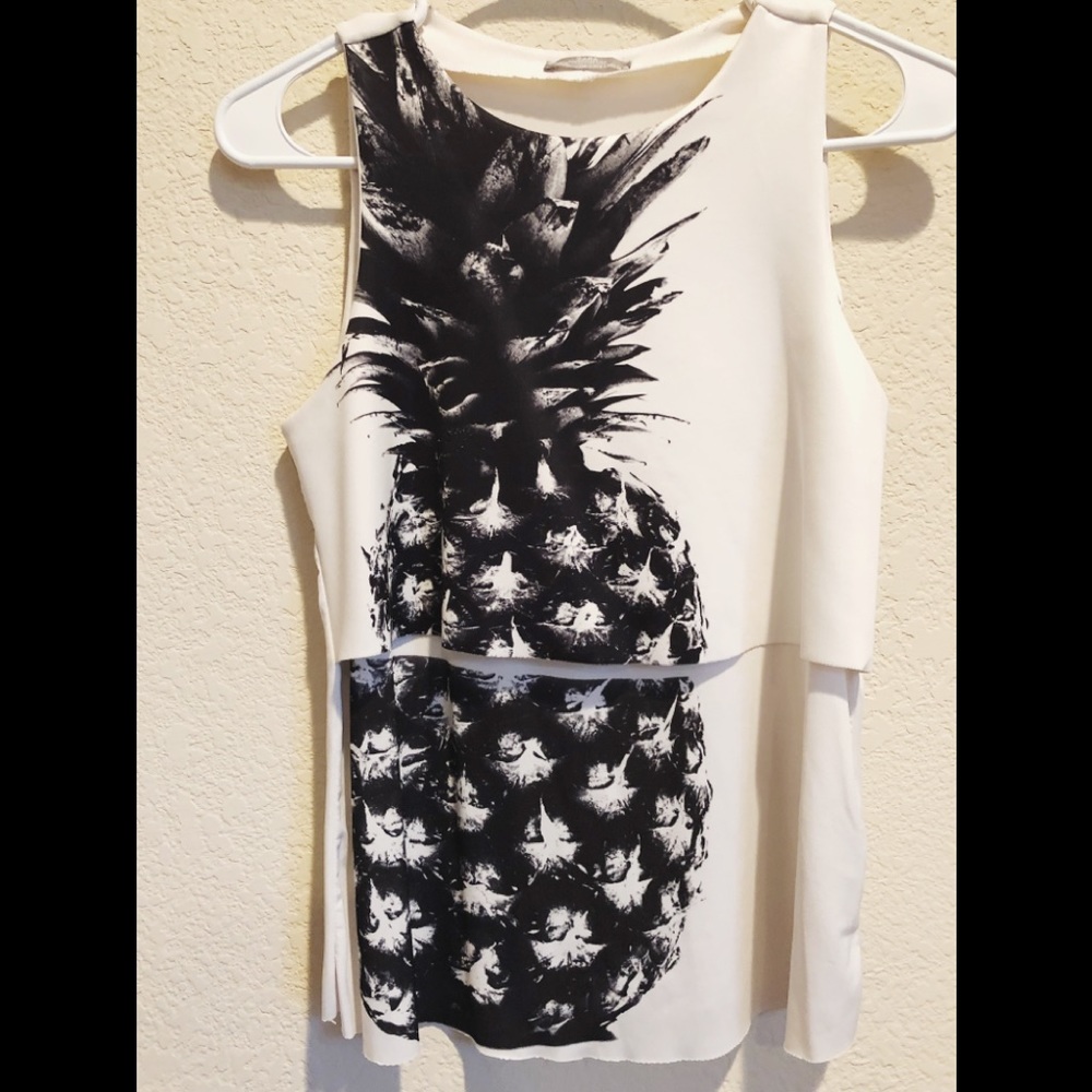 Zara Pineapple Sleeveless Top | Size S